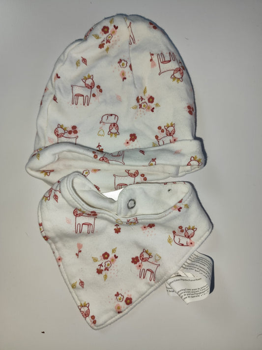 Ensemble bonnet/bavoir 0/3 Mois