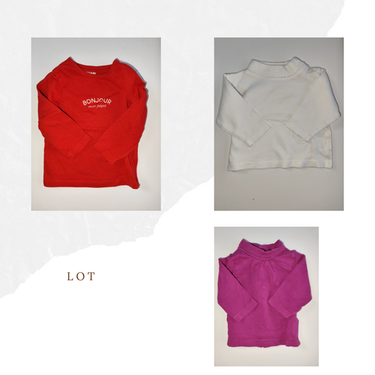 Lot de T-Shirt manche longues 3 Mois